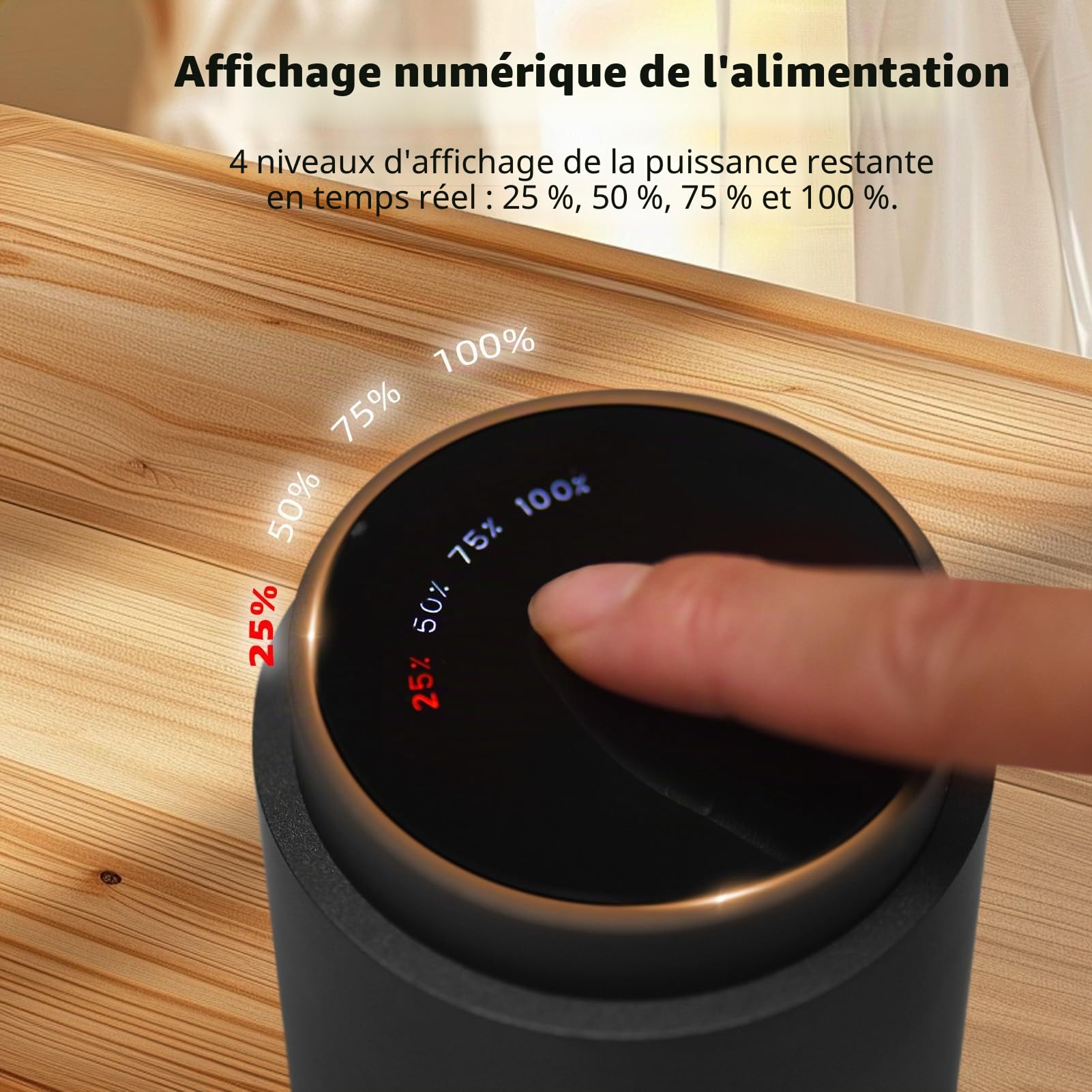 Moulin à grains de café avec 38 réglages de broyage, affichage numérique de la puissance, fraise conique en céramique à 5 lames, démarrage à un bouton et arrêt automatique, machine à expresso