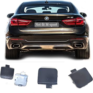 Rear Tow Cover for 15-19 BMW X6 F16 Fit 28iX 30dX 35iX 40dX 50iX xDrive sDrive 2015 2016 2017 2018 2019 SAV Bumper Towing Hook Eye Cap 51127319886