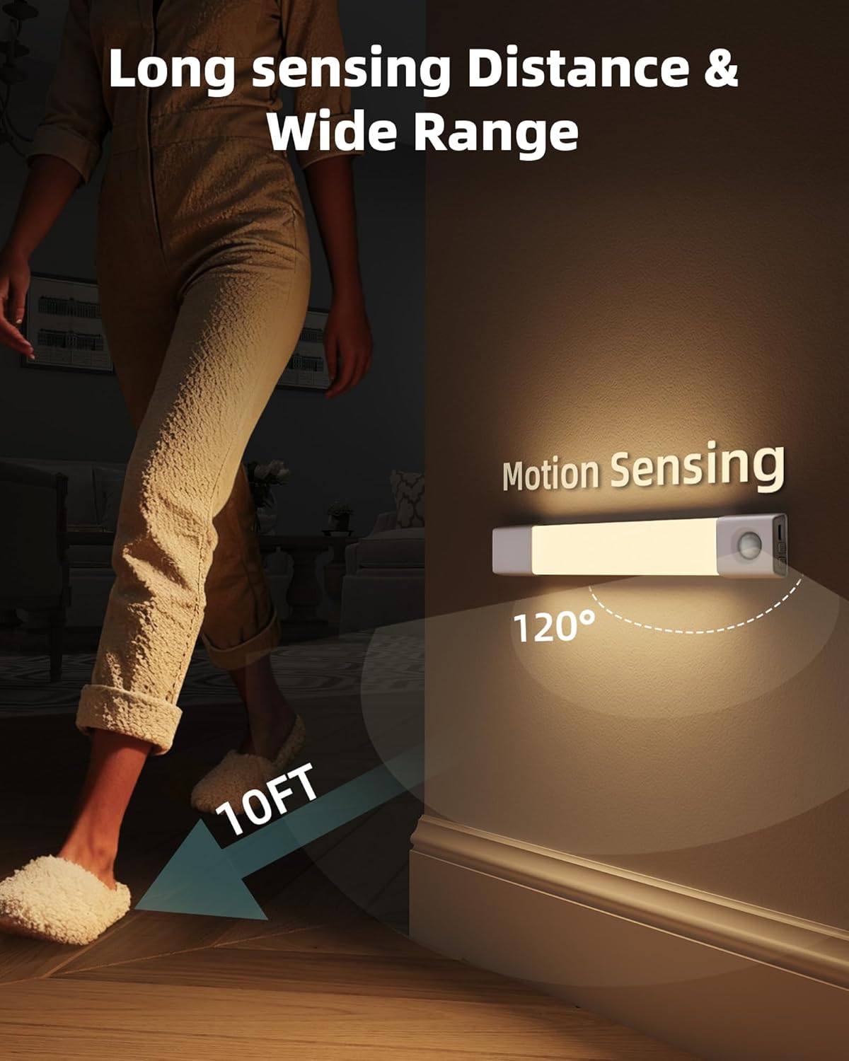 EZVALO 6 Pack Led Under Cabinet Lighting Wireless with Charging Station, 7’’Rechargeable Motion Sensor Light Indoor, 3 Color Dimmable Motion Activated Cabinet Lights for Kitchen Bookshelf, Stair