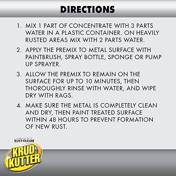 Krud Kutter Metal Clean and Etch, 1 Gallon, Prepaint Surface Prep for Metal, Removes Rust, Dirt and Residue, Helps Improve Coating Adhesion, Low Odor Formula for Steel.