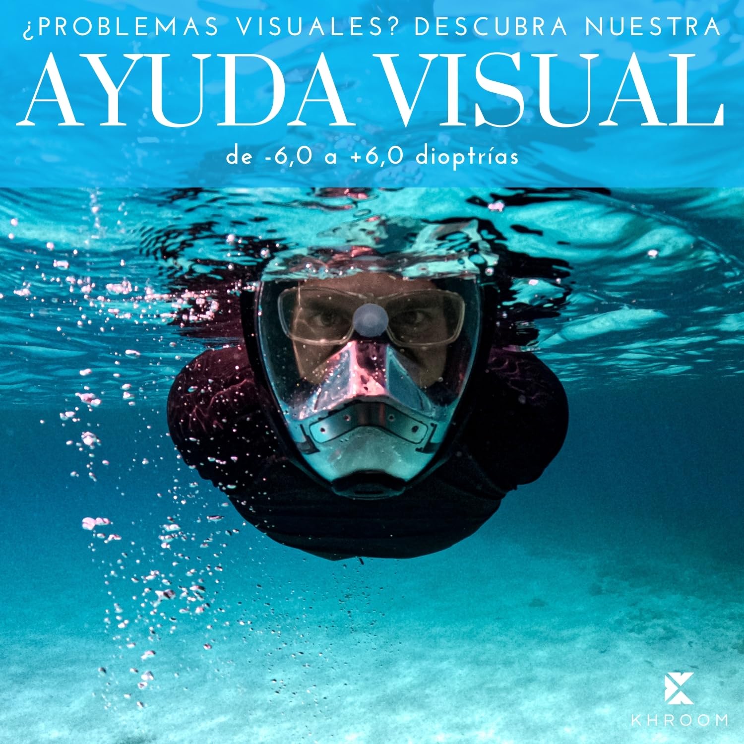 Khroom Máscara de esnórquel para adultos y niños de DEKRA con certificado de seguridad de CO2, máscara completa Seaview X, máscara de buceo, equipo de snorkel, alternativa (L/XL, turquesa)