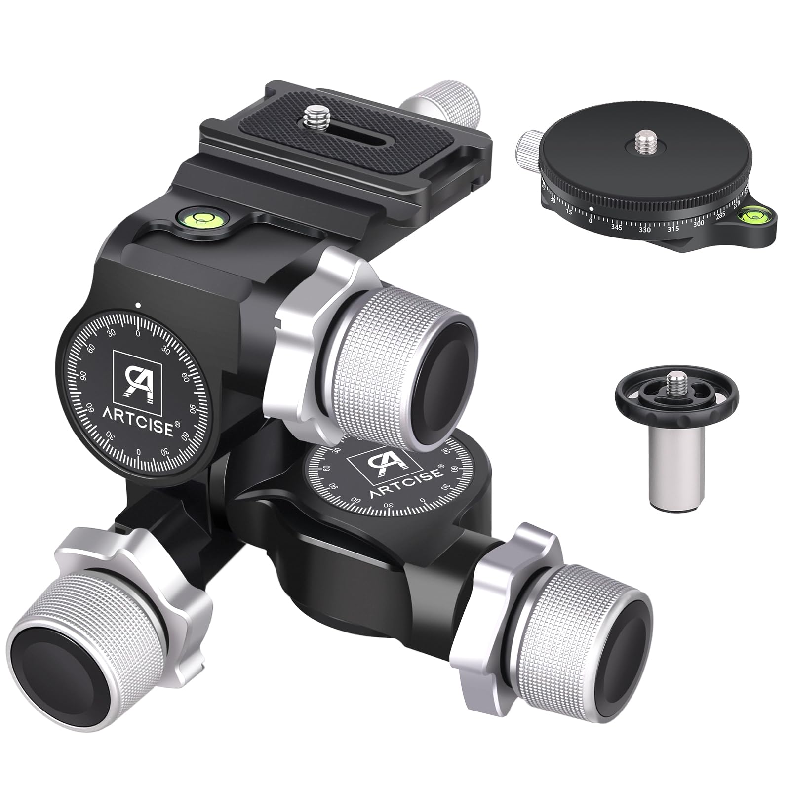 tomoさん専用  雲台(3ウェイギアヘッド) Amazon | ARTCISE 3Wayギア雲台 3ウェイ三脚ギアヘッド CNC加工アルミ