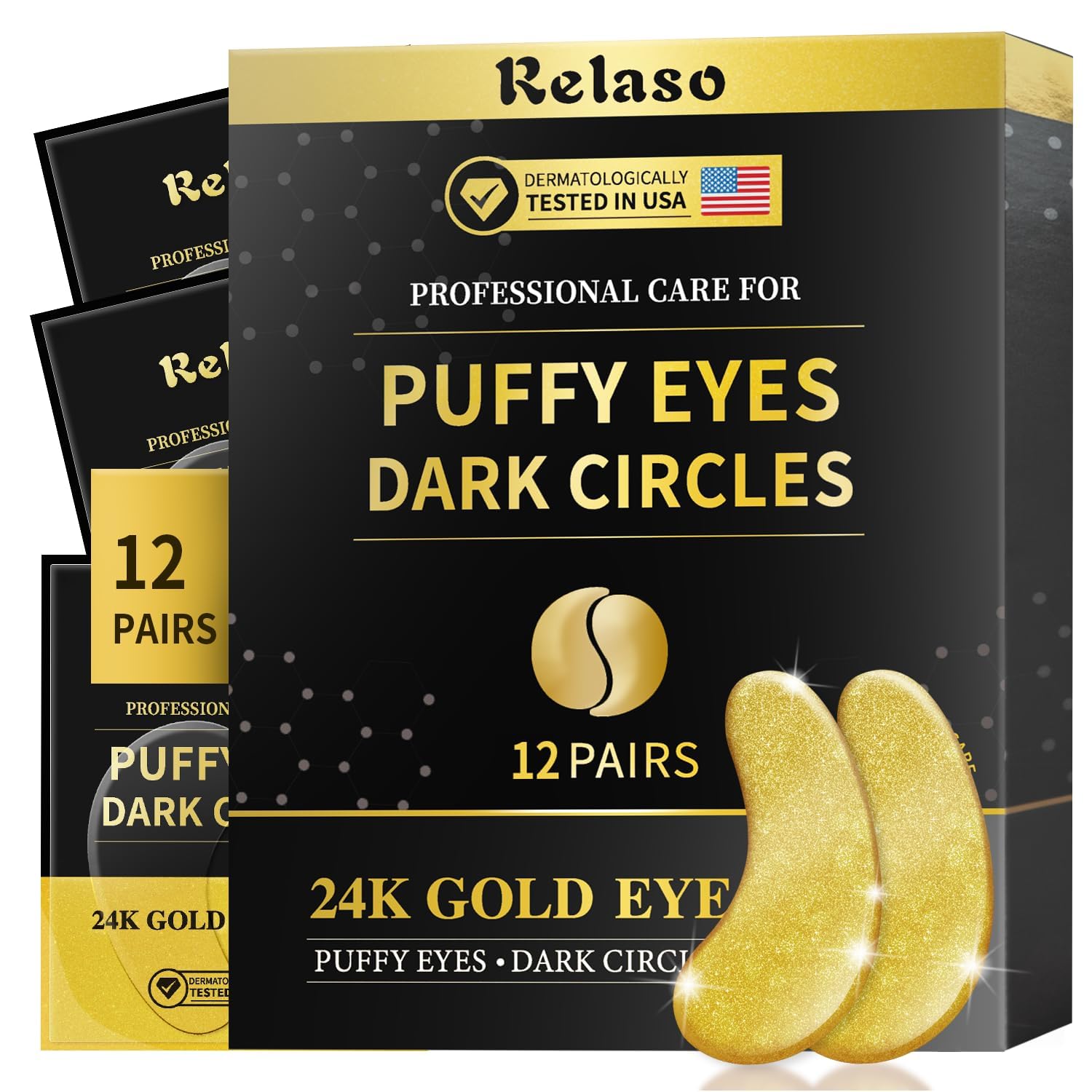 Relaso Under Eye Patches - Revitalize with 24K Gold & Collagen