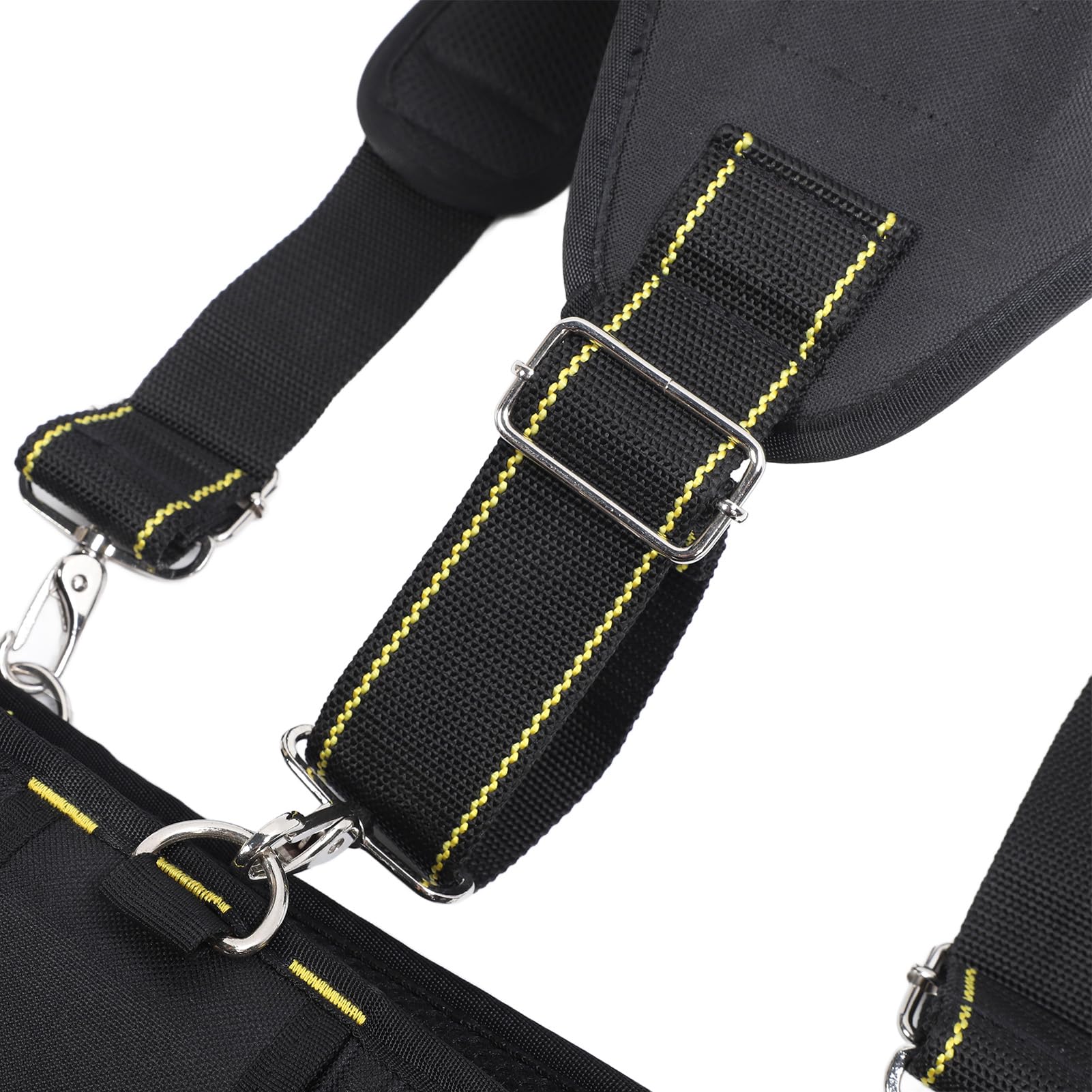 Cinturón de herramientas de construcción ajustable, bolsa de herramientas de carpintero profesional, cinturón de tela Oxford 1200D con múltiples bolsillos y soporte de cinta de