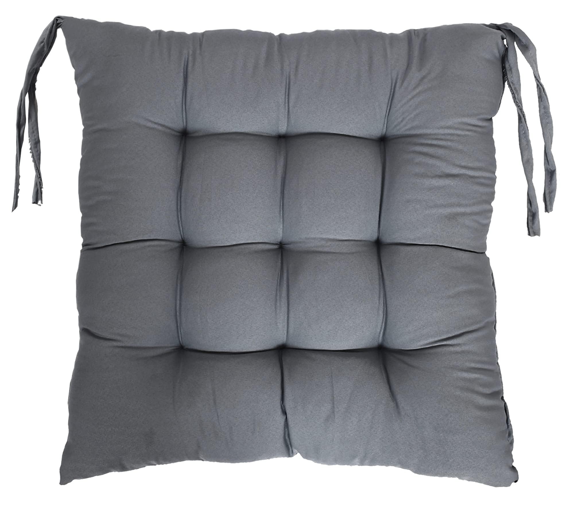 Kuber Industries Microfiber Square Chair Pad/Cushion for Office, Home or Car Sitting with Ties