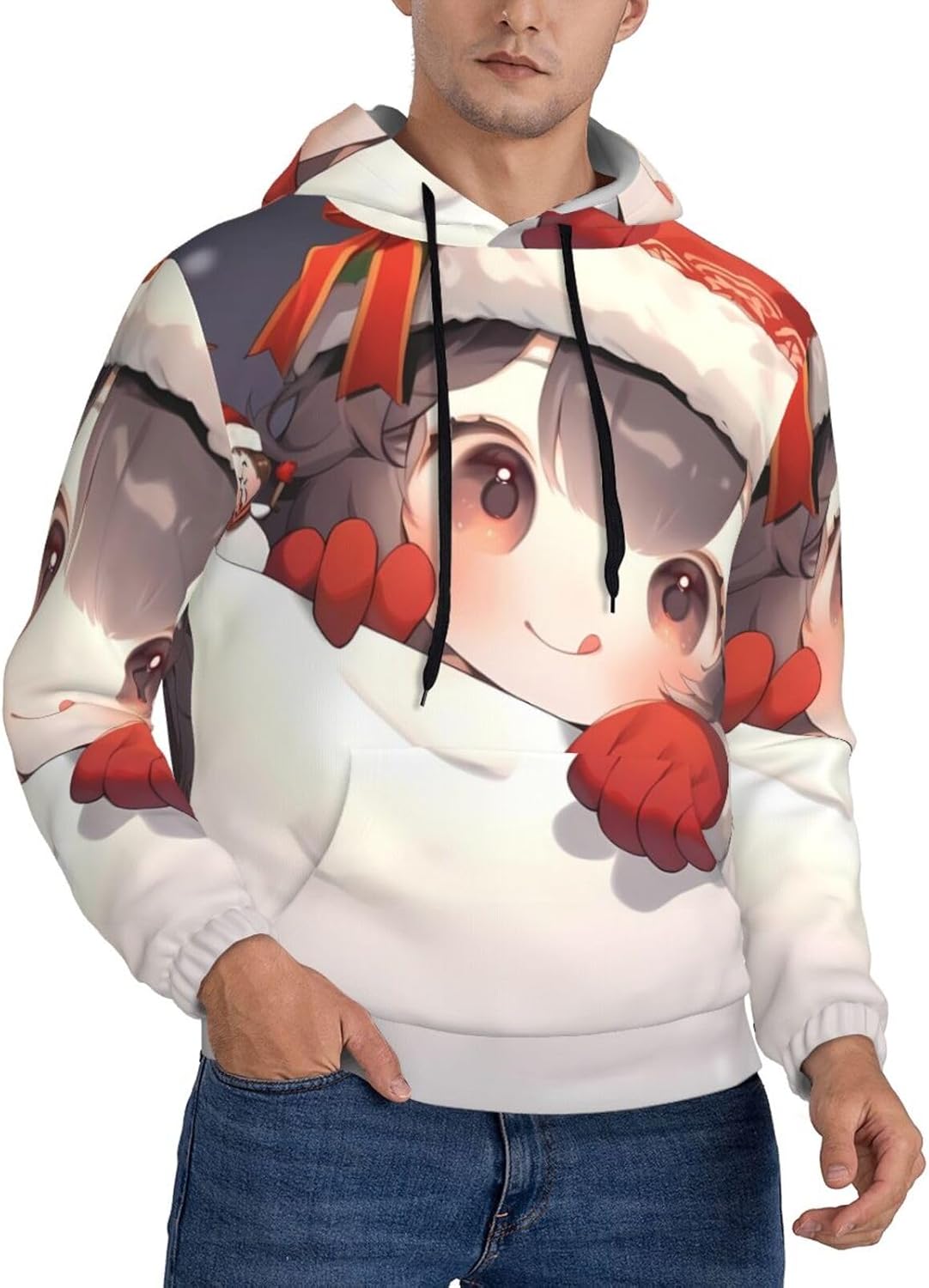 Funny Christmas Print Men'S Hoodie Novelty Hoodies 3d Printed Hooded Black
