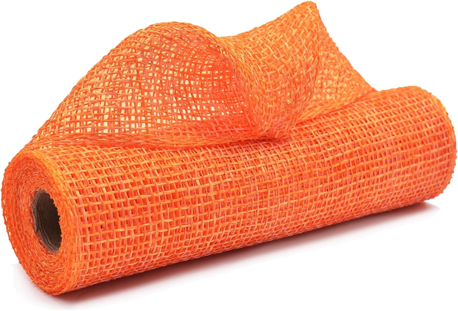 Poly Burlap Mesh Orange, 10 inch Burlap Deco Mesh Rolls for Pumpkin Wreath, Summer Autumn Holiday Swags, Craft, Party Decoration，4 Packs