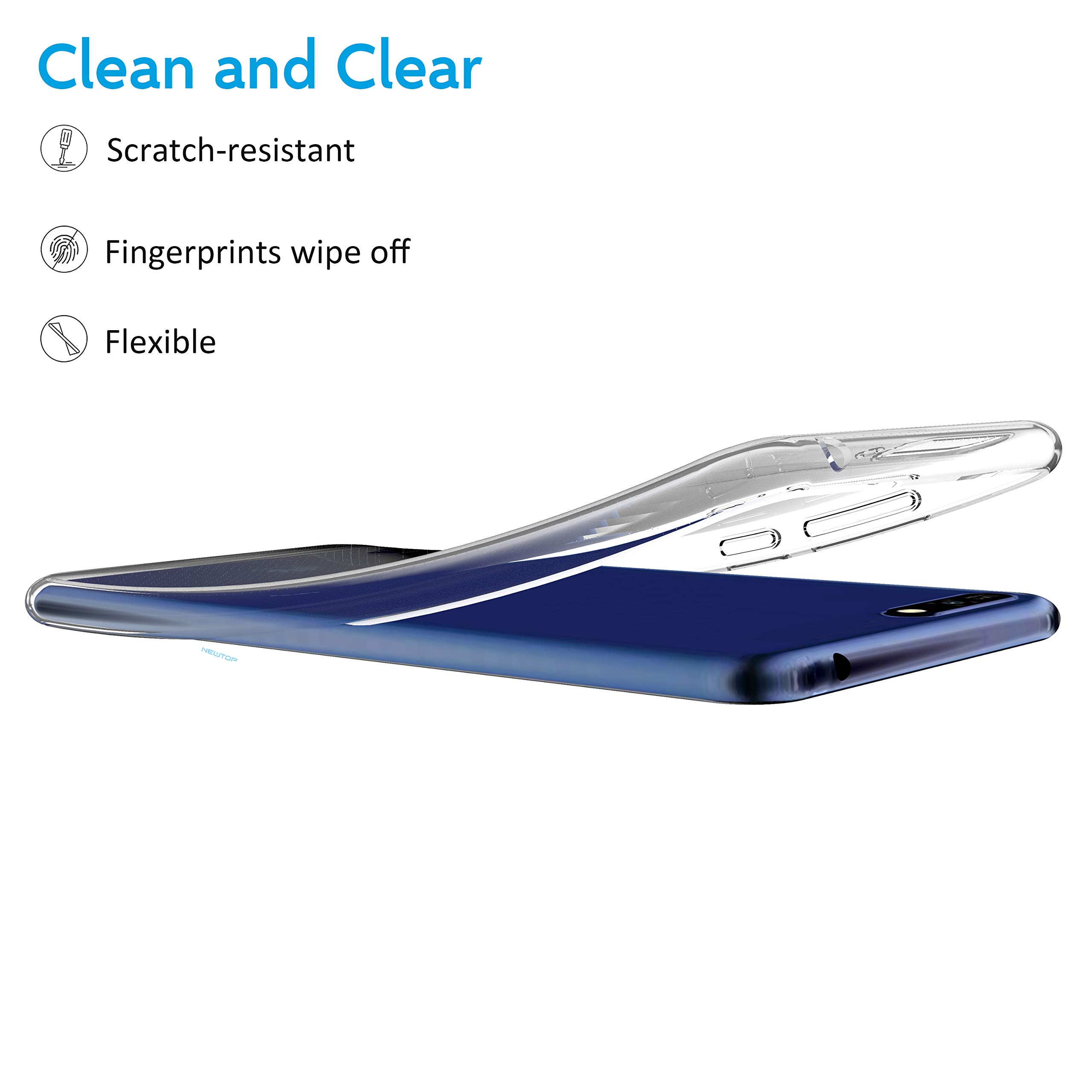 N NEWTOP Cover Per Huawei Y6 2019 | Custodia TPU Ultra Sottile Morbida E Flessibile - Colore Nero