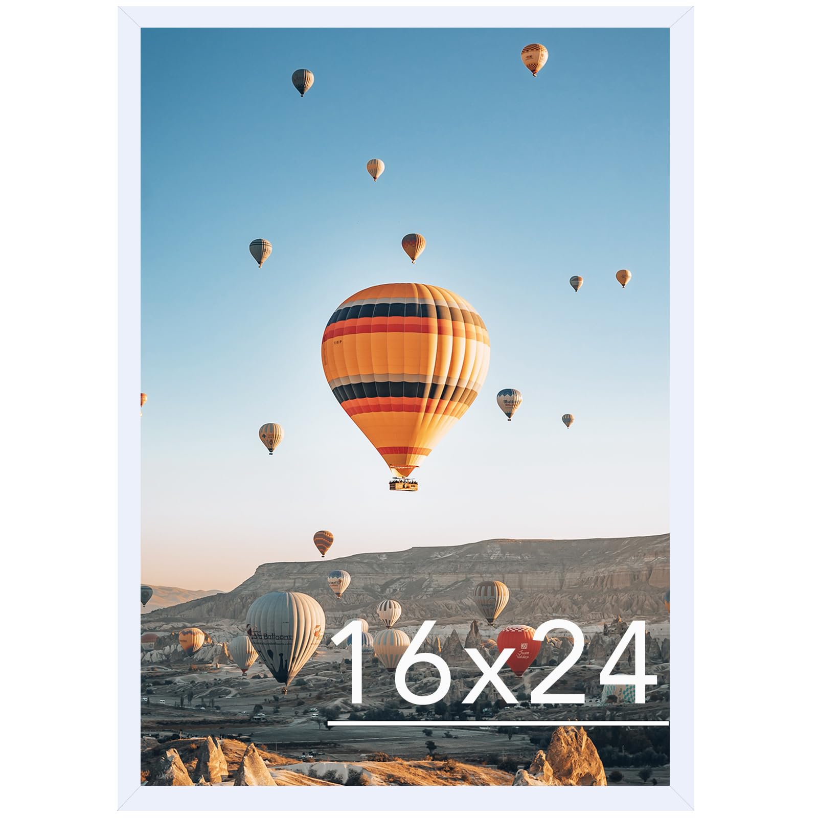 JCJMY 16x24 Picture Frame for Poster Photo Picture and 40x60 cm Canvas, Horizontal and Vertical Formats for Wall Hanging, 16 x 24 Wall Gallery Photo Frame for 16 by 24 Photos Posters, White