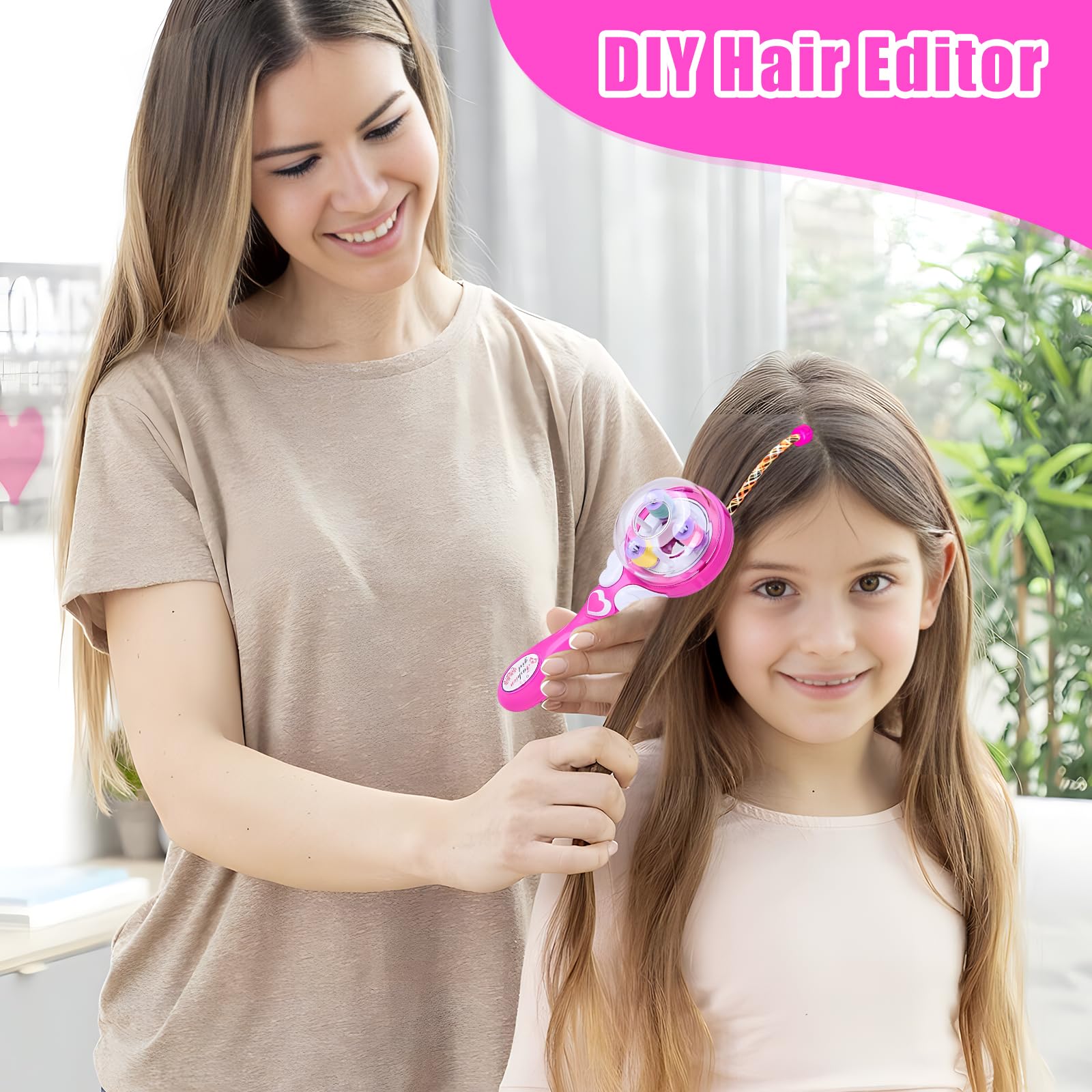 Mein HERZ Macchina per Trecce Capelli Kit Brillantini Capelli Macchina Strass Capelli Macchina per intrecciare i capelli Elettrica Kit Capelli Bambina Macchina Capelli Diamante