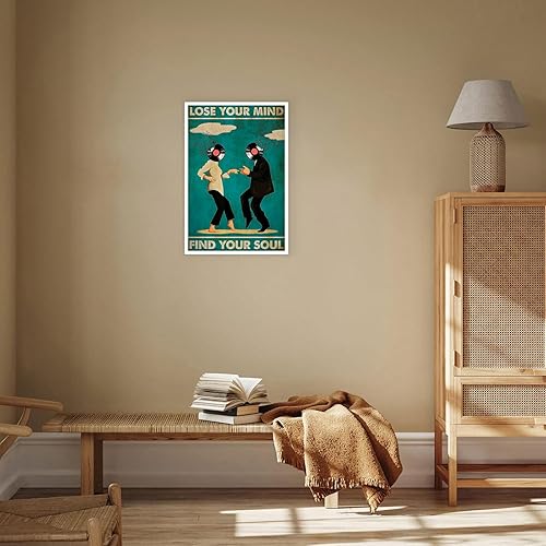 Miniatura 6 de Pósteres vintage de música y baile de película con texto en inglés "Lose Your Mind Find Your Soul", arte de pared con citas inspiradoras