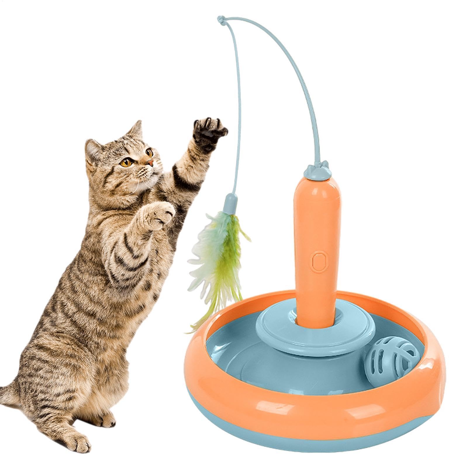 Giocattoli Interattivi per Gatti - Teaser Di Piume Di Gatto, Realizzato In | Materiale ABS Durevole E Morbido | Giocattoli Di Gatto Di Automatici Riutilizzabili Giocattoli Interattivi Di Gatto