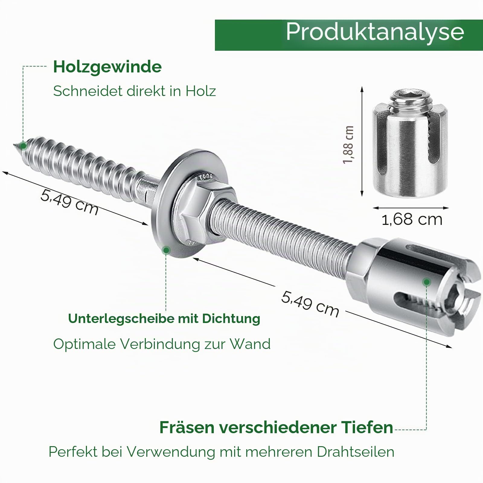 Rankhilfe aus Edelstahl für Kletterpflanzen 12m, 8 Halter,Kletterrose,Pflanze Die Rankhilfe Edelstahl mit 3 mm Durchmesser