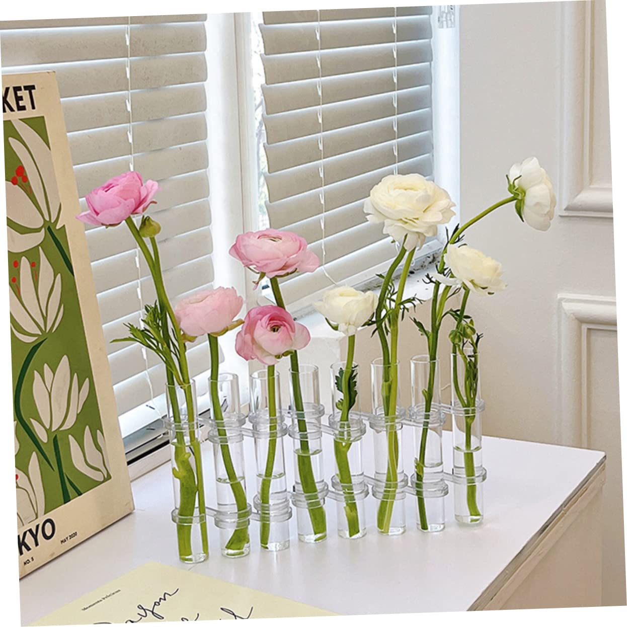 Vase en Verre de Propagation de Plantes, 1 Set, Hydroponique | Bureau et Maison, Terrarium Végétal à Tubes à Essai, Décoratif pour Plantes D’intérieur