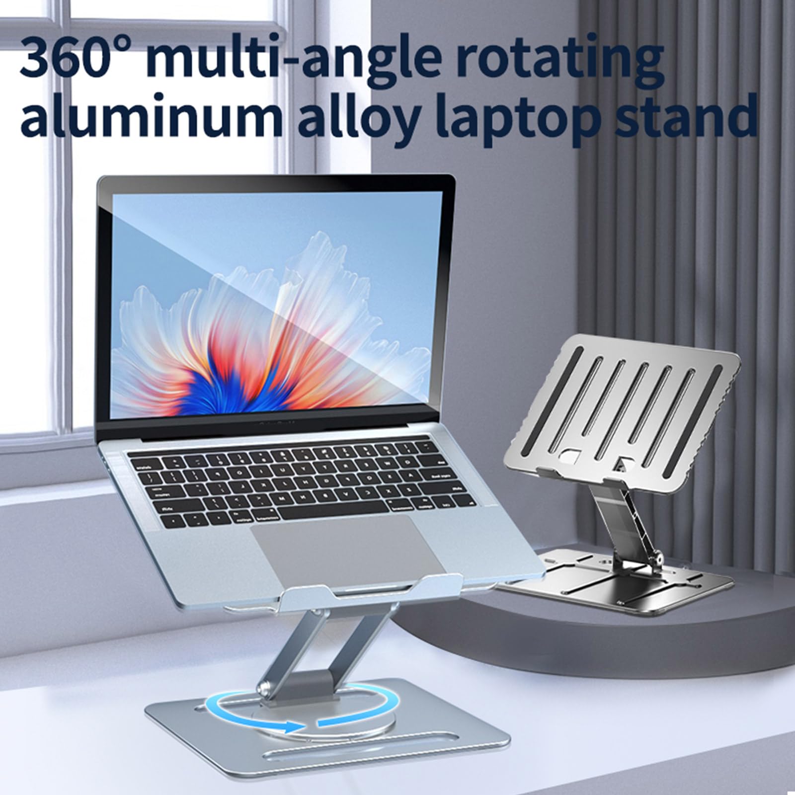 Soporte giratorio de aleación de aluminio para laptop, soporte de refrigeración para tablet, soporte elevable, soporte plegable para radiador portátil