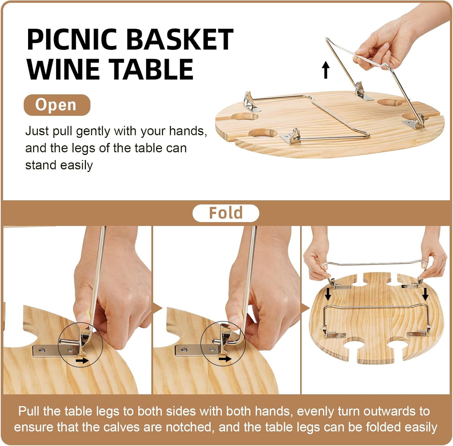 STBoo Picnic Basket for 4, Insulated Wicker Hamper with Folding Table, Willow Picnic Baskets Set with Large Insulated Cooler Bag for Camping Outdoor (Stripe)