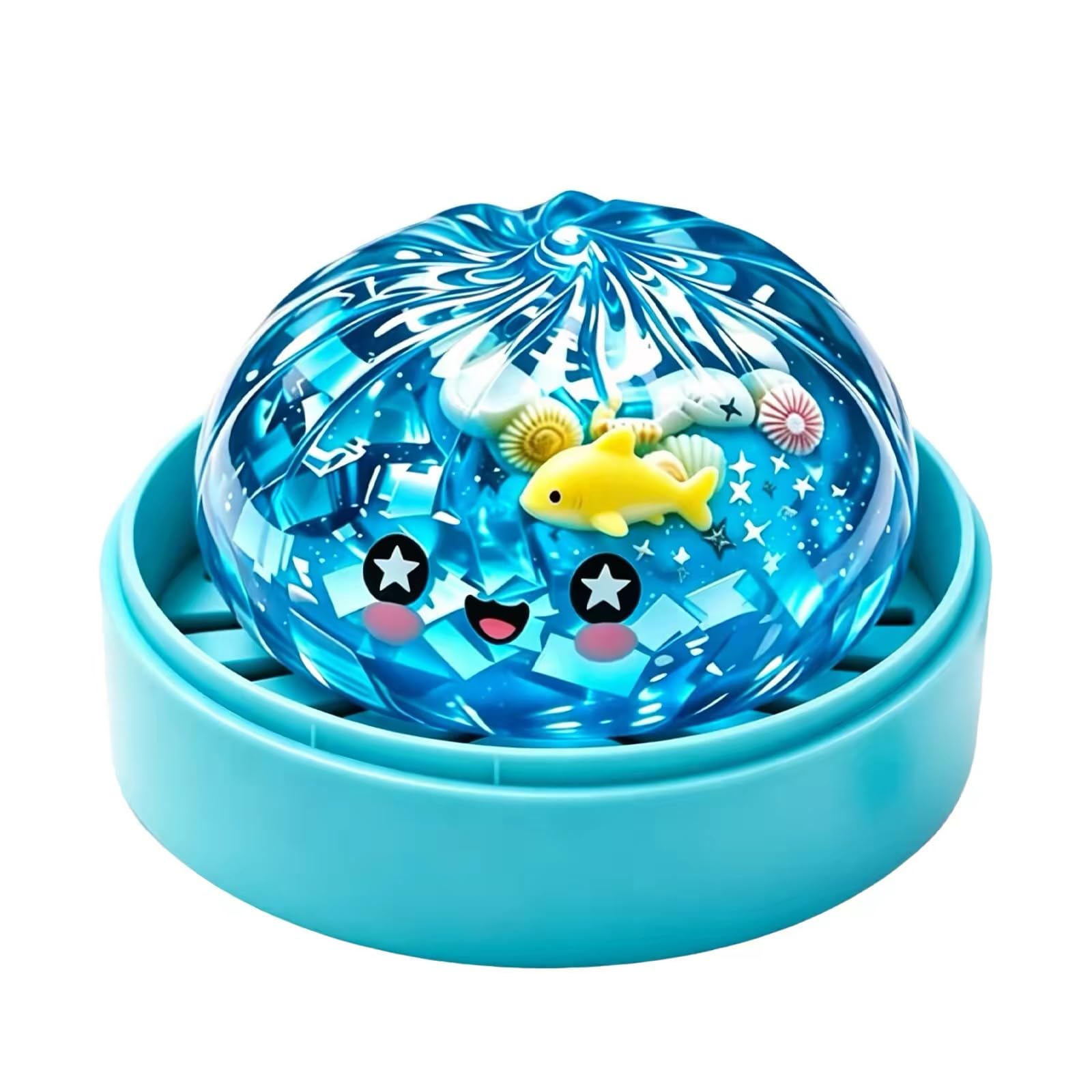 Giant Steamed Bun Slow Rebound Toy with Steamer Box for Stress Relief 10cm