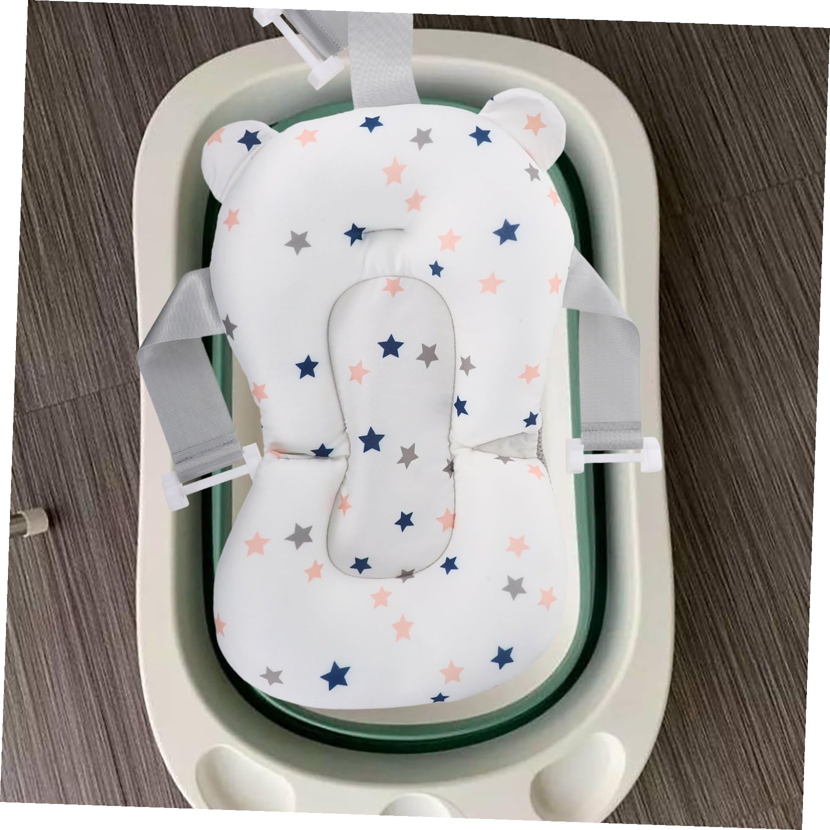 Soporte para Asiento de Baño para Bebés Estructura de Malla Transpirable y Material Pp Seguro, Cuna Flotante Adecuado para Baño de Recién Nacidos y Uso Cómodo