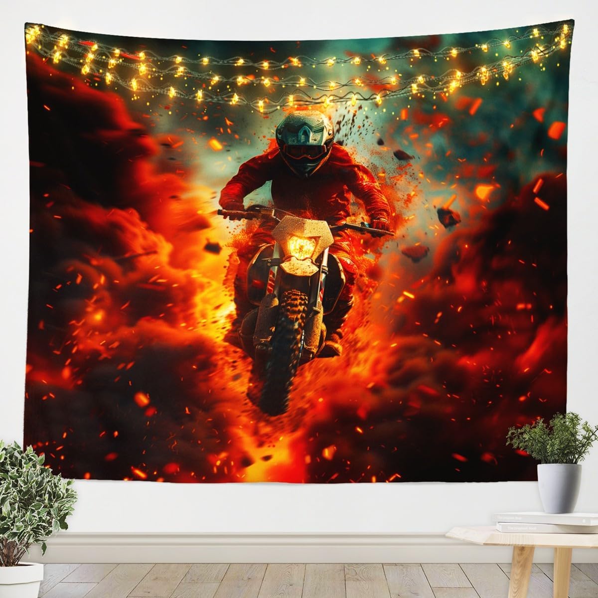Feelyou White Bear Tapestry for Girls Boys Kids Medium 59"x59" Wild Animal Wall Blanket Room Decorative Rustic Cabin Country Wall Hanging Nature Wildlife Bear Wall Art Qlacier image 4