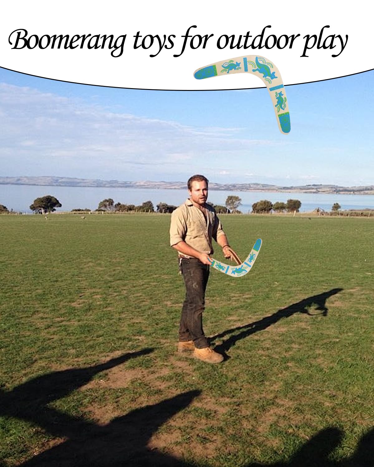 2 PCS Boomerang Toy Set, Flying Spinner Toy for Outdoor Fun, Easy to Throw and Catch, Includes Glow in The Dark Boomerang and Kangaroo Design, Ideal for Beach Picnics and Family Gatherings - Image 5 thumbnail