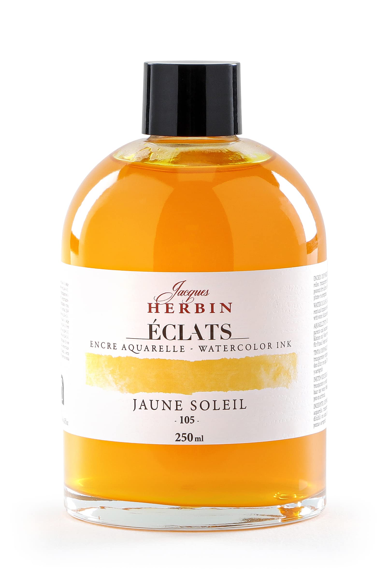 Jacques Herbin 18105TAMZ - Encre Beaux-Arts aquarelle Éclats-Jaune soleil 250ml