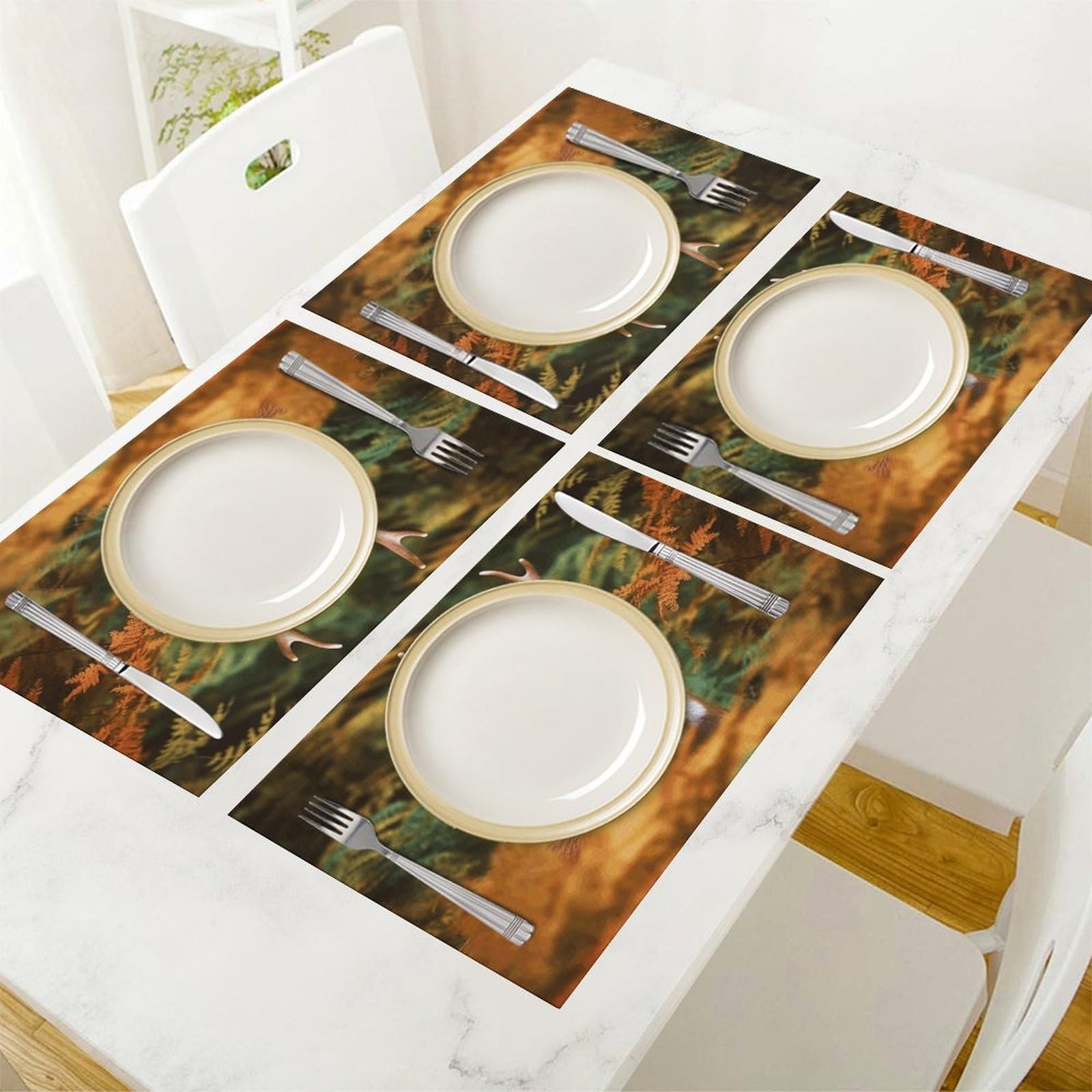Platzdeckchen aus PVC, waschbar, hitzebeständig, rutschfest, wasserdicht, für Innen- und Außenbereich, Esstisch, Küche, Urlaub, Party, 6 Stück
