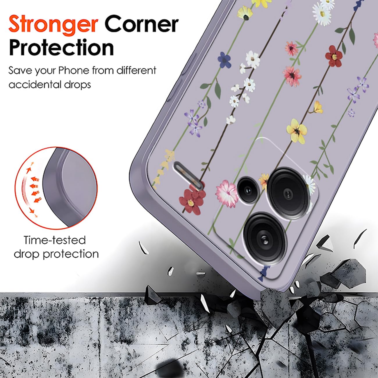 YUXING Silikon-Hülle Für Xiaomi 13T / 13T Pro – Süßes Blumenmuster, Stoßfest & Rutschfest