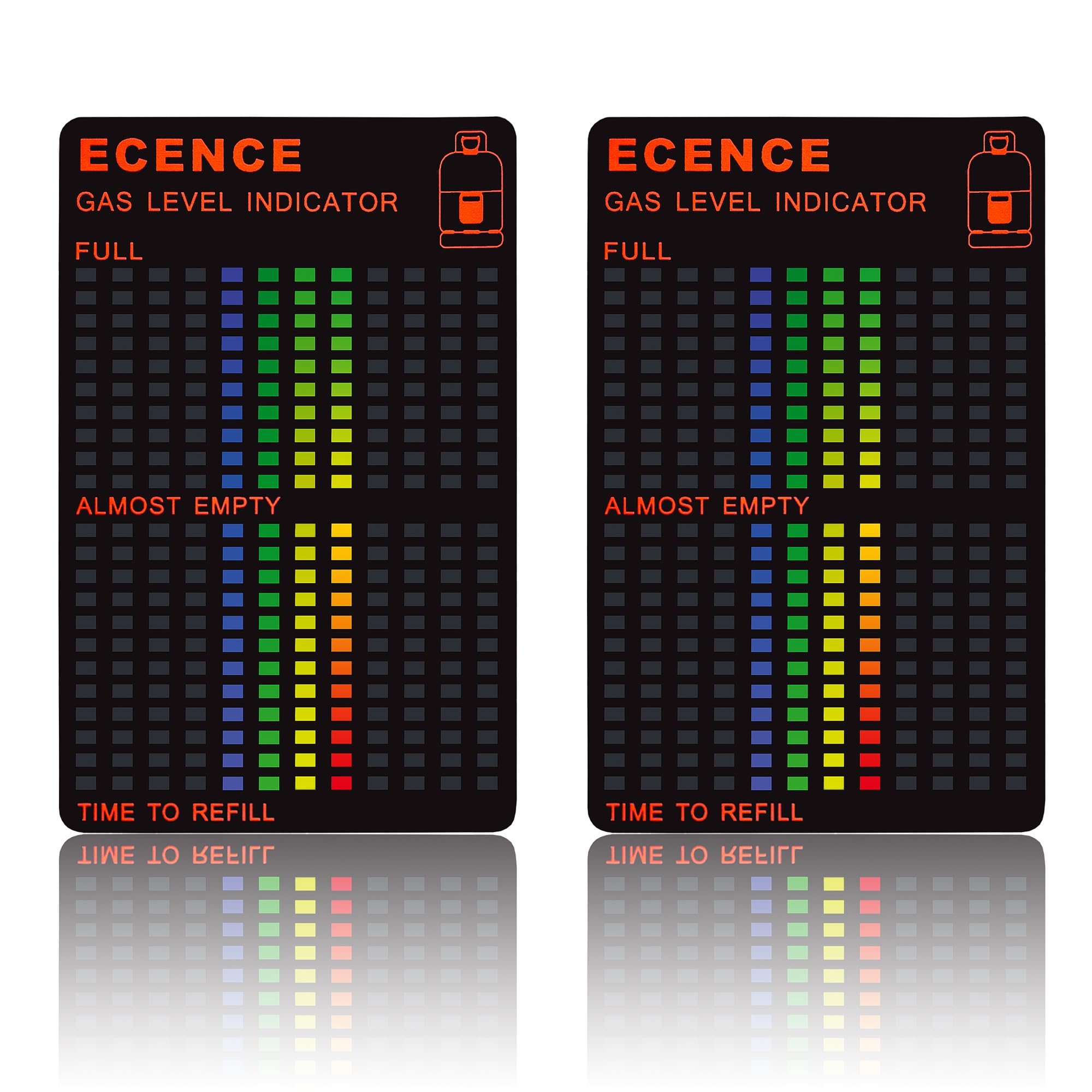 Ecence Black 2X Magnetic Gas Level Indicator For Butane, Propane, And Lpg Gas Bottles And Cylinders