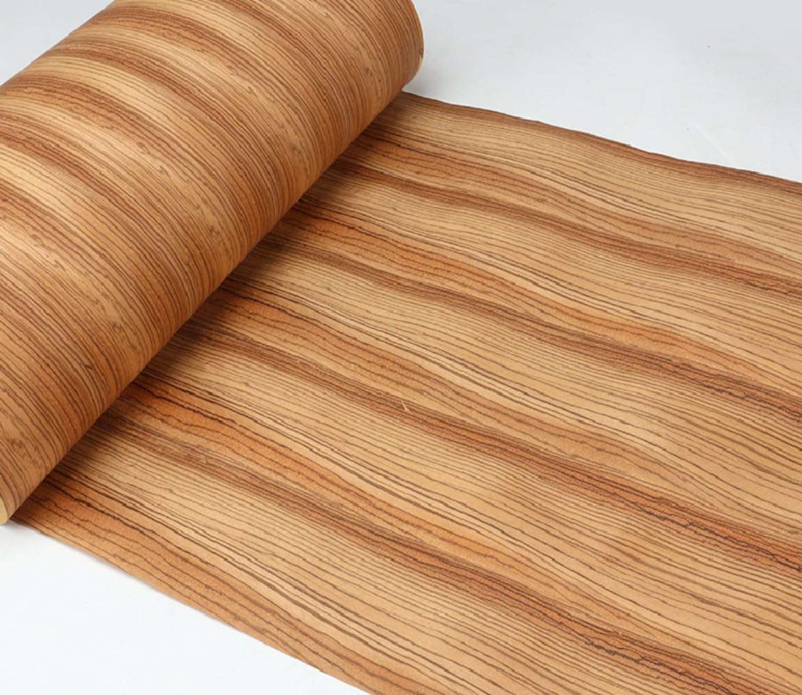 Naturalny fornir z drewna zebry, arkusze do renowacji mebli, 60 x 250 cm, drewniany materiał DIY, na głośnik, do szafek, półek stołowych, kuchni, hotelu (płaskie cięcie)