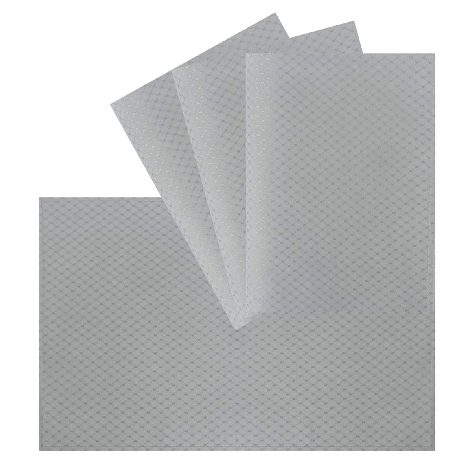 Heat Insulation Waffle Woven Reversible Placemats for Dining Table Set of 4,13 by 19 inches Geometric Table Mats for Dining Décor (Silver Grey)