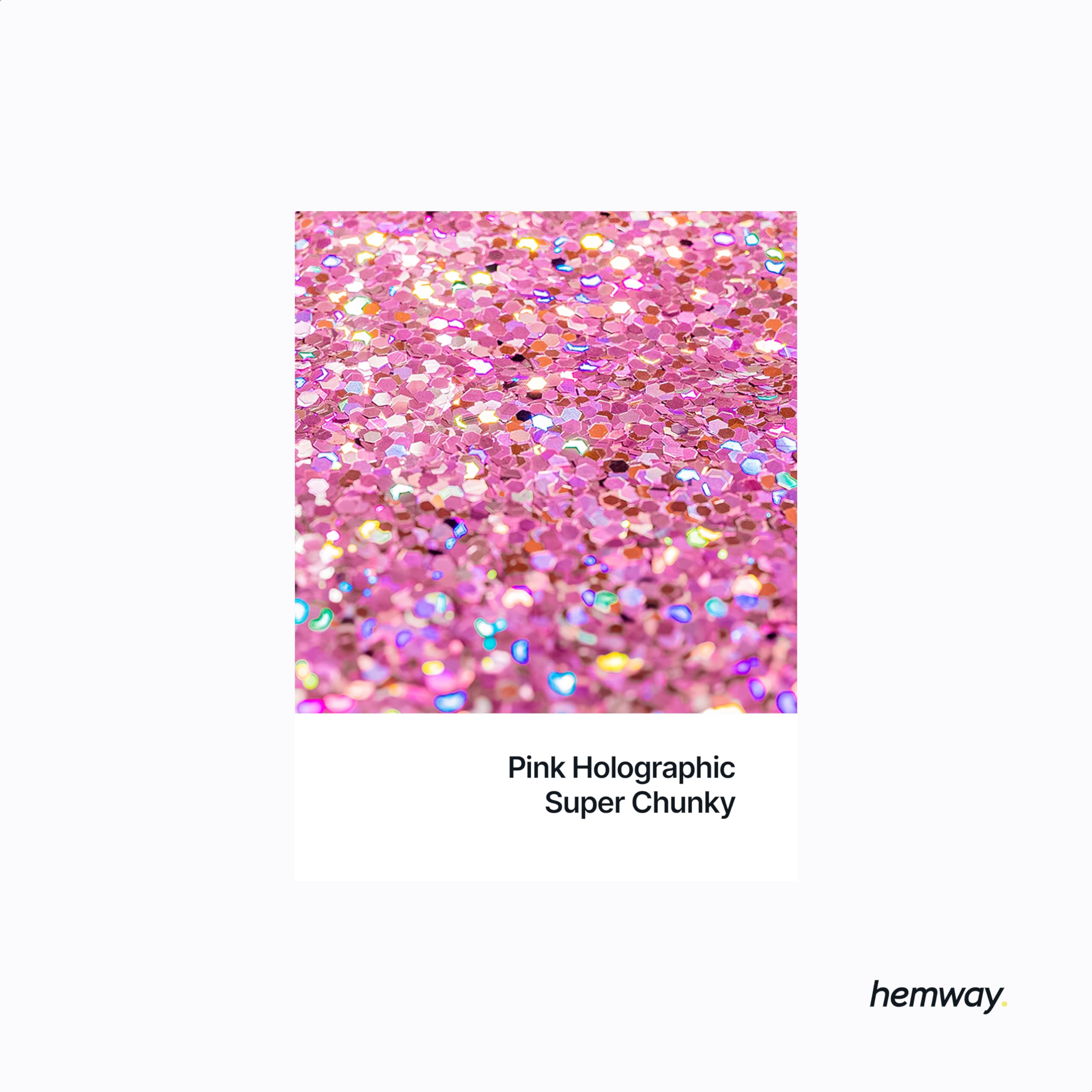 Eco Friendly Biodegradable Glitter, Pink Holographic, Super Chunky (1/8" 0.125" 3mm) - Image 2