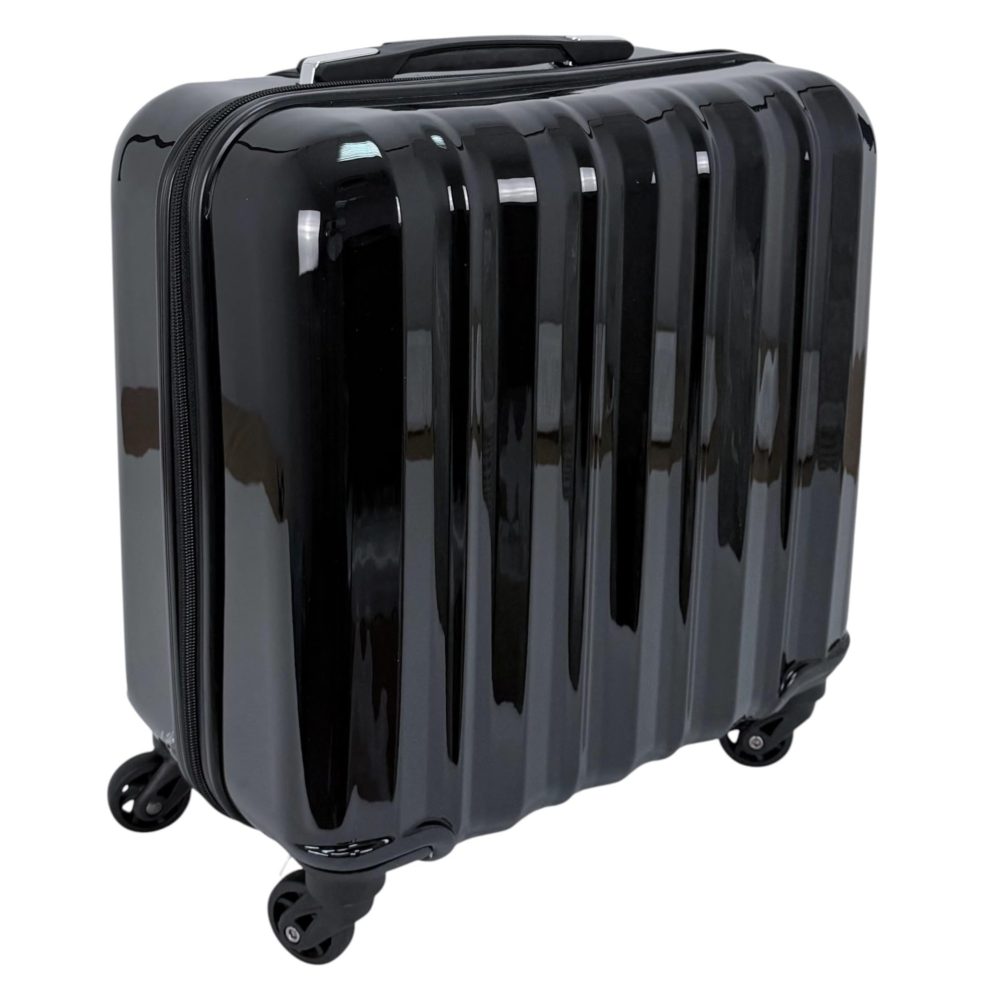 Maleta Trolley Equipaje de Mano Comercial piloto Medico Maletin con 4 Ruedas 360 y con 3 Compartimientos (Negro)