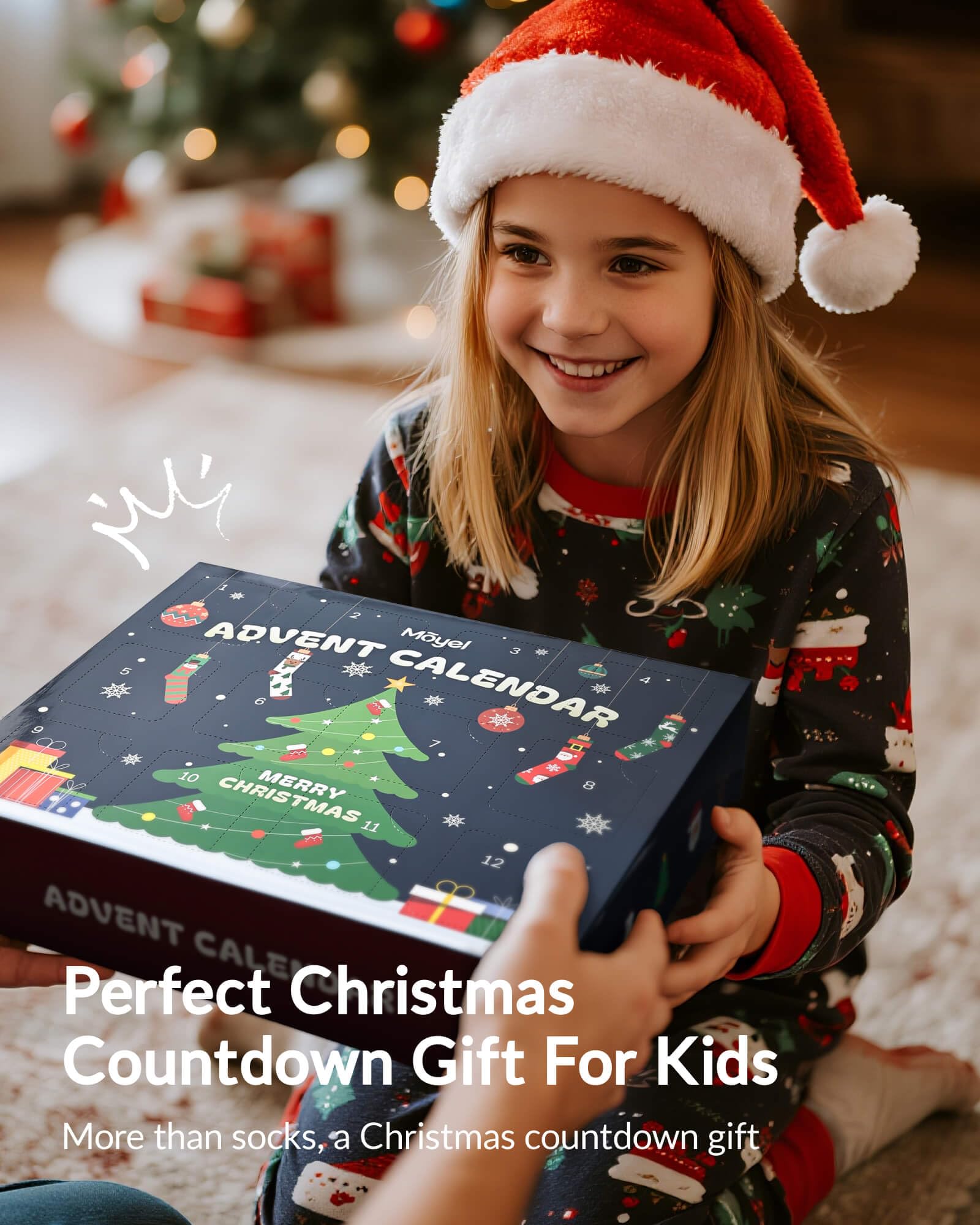 24 Paar Adventskalender Socken Kinder 8-12 Jahre - Weihnachtskalender Zum Befüllen 2025