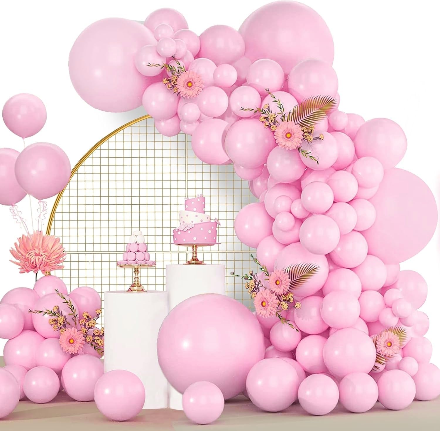 130 Ballons Blancs Mats - Kit Arche Guirlande 5/9/10/12/18 Pouces - Mariage, Anniversaire, Baby Shower - Unisun