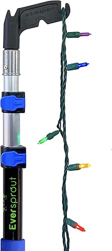 EVERSPROUT Gancho utilitario de 5 a 12 pies con poste de extensión  Postes extensibles para instalar y colgar luces de Navidad, comederos de pájaros