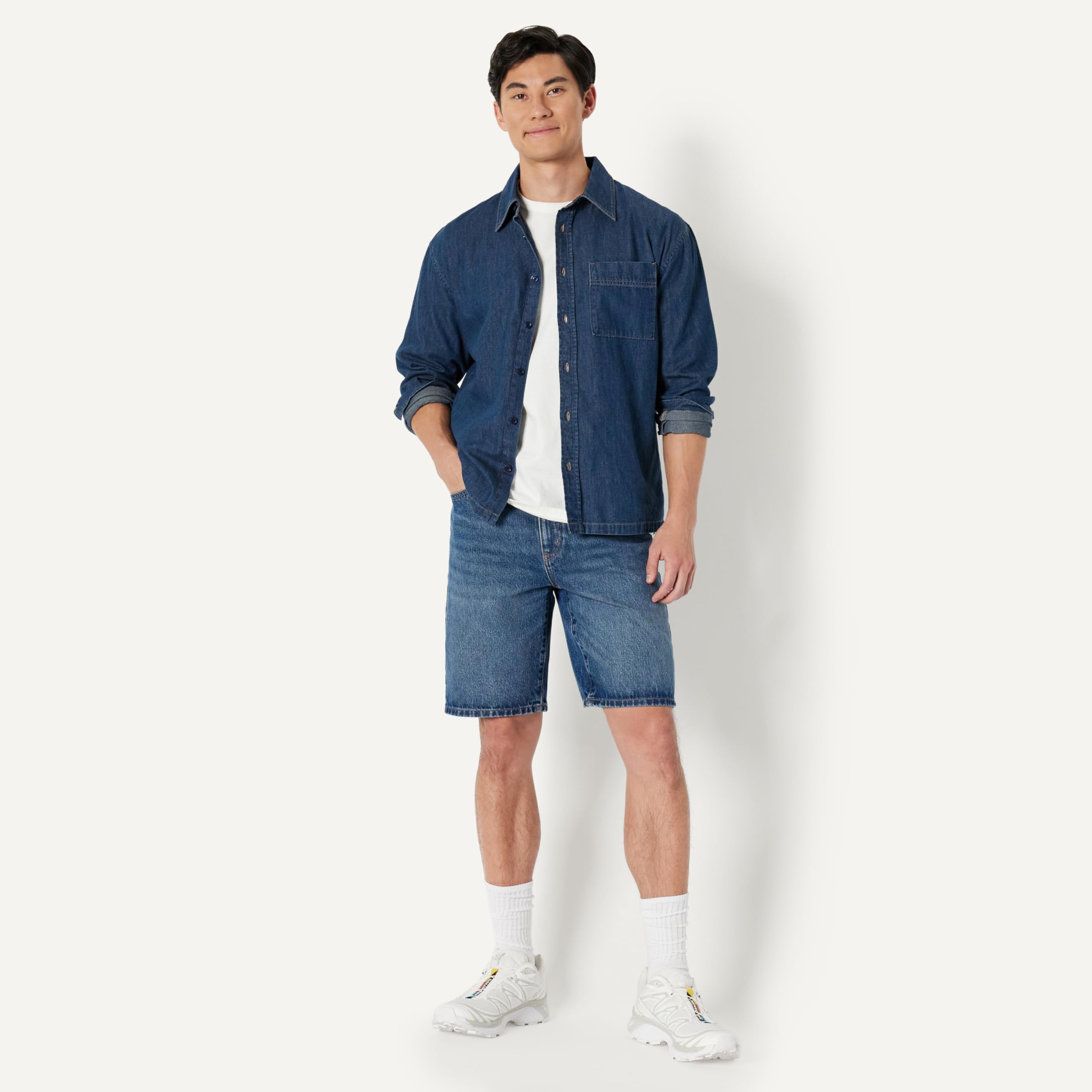 Amazon Essentials Men's Rigid Relaxed-Fit Jean Shorts — view 5