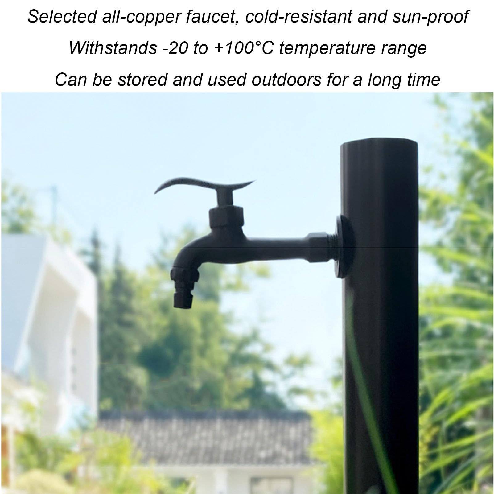 Columna de agua vertical para jardín, soporte de manguera independiente con llave de bloqueo, dispensador de agua anticongelante para exteriores, fuente de hidrante para patio