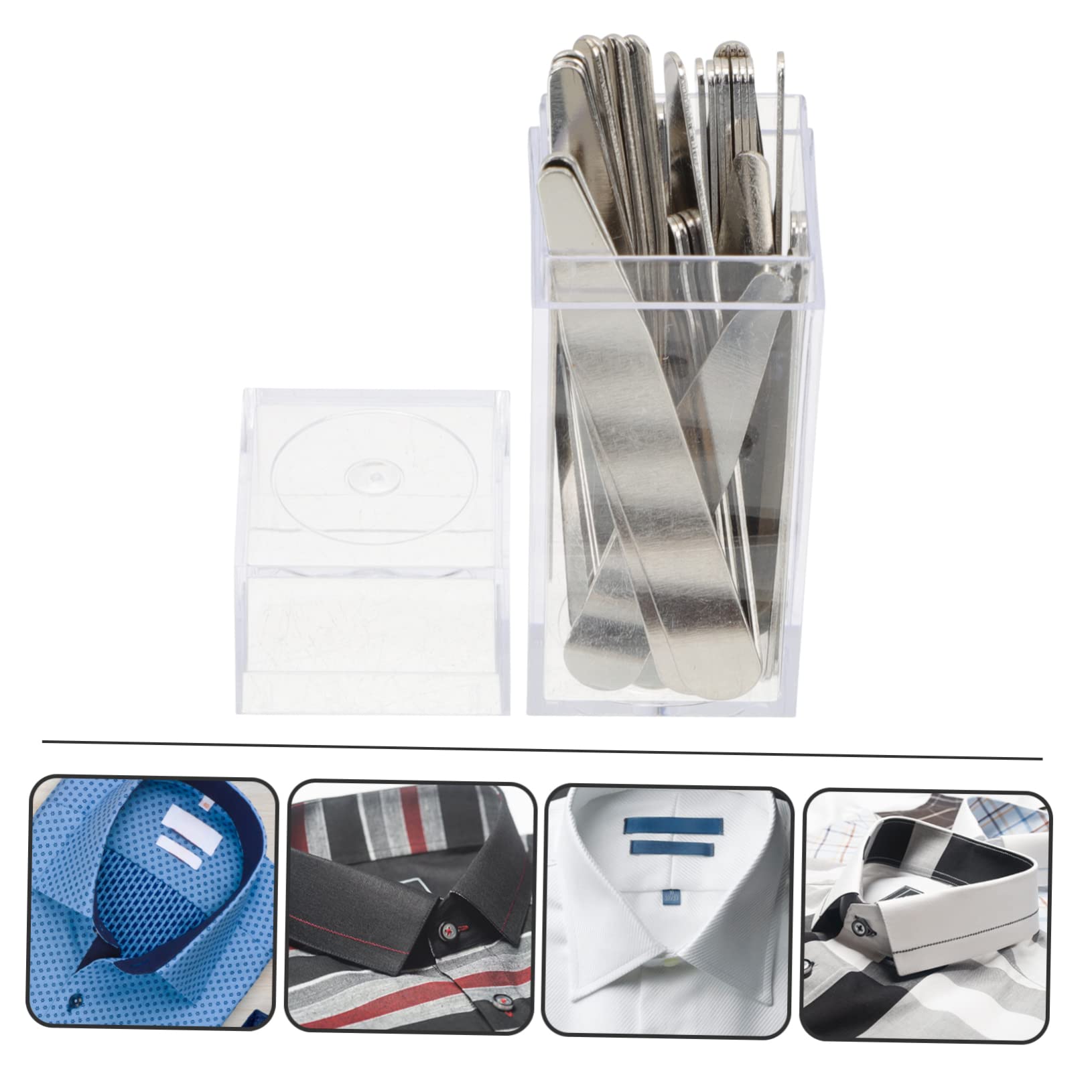 Baleines De Chemise En Acier Inoxydable Accessoires Pour Hommes Pied De Col Séjour De Col De Costume Surchemise Homme Vêtements De Cérémonie Pour Hommes Porte-col Silver