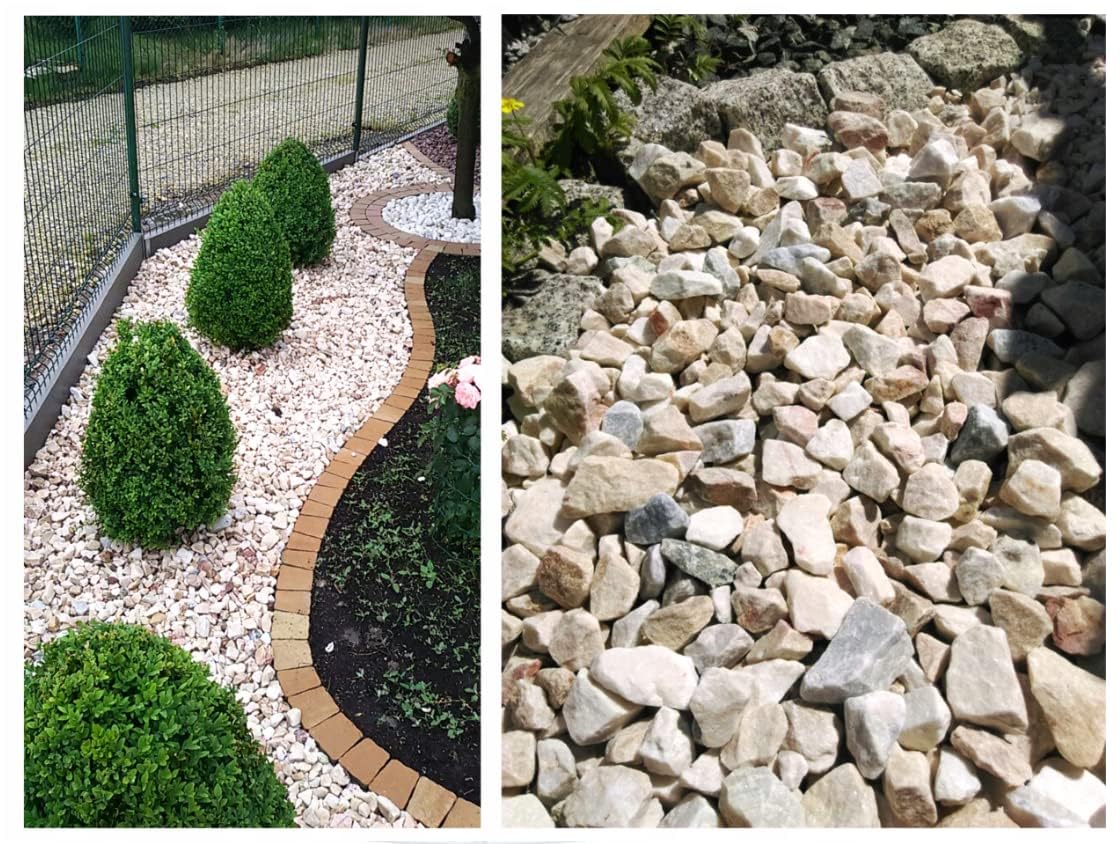 Marble Gravel Flamengo Gravel Chippings Stones| 8-16mm | Aggregates, Garden Pebbles, Garden Chippings, Driveway Stones (20, Kilograms)