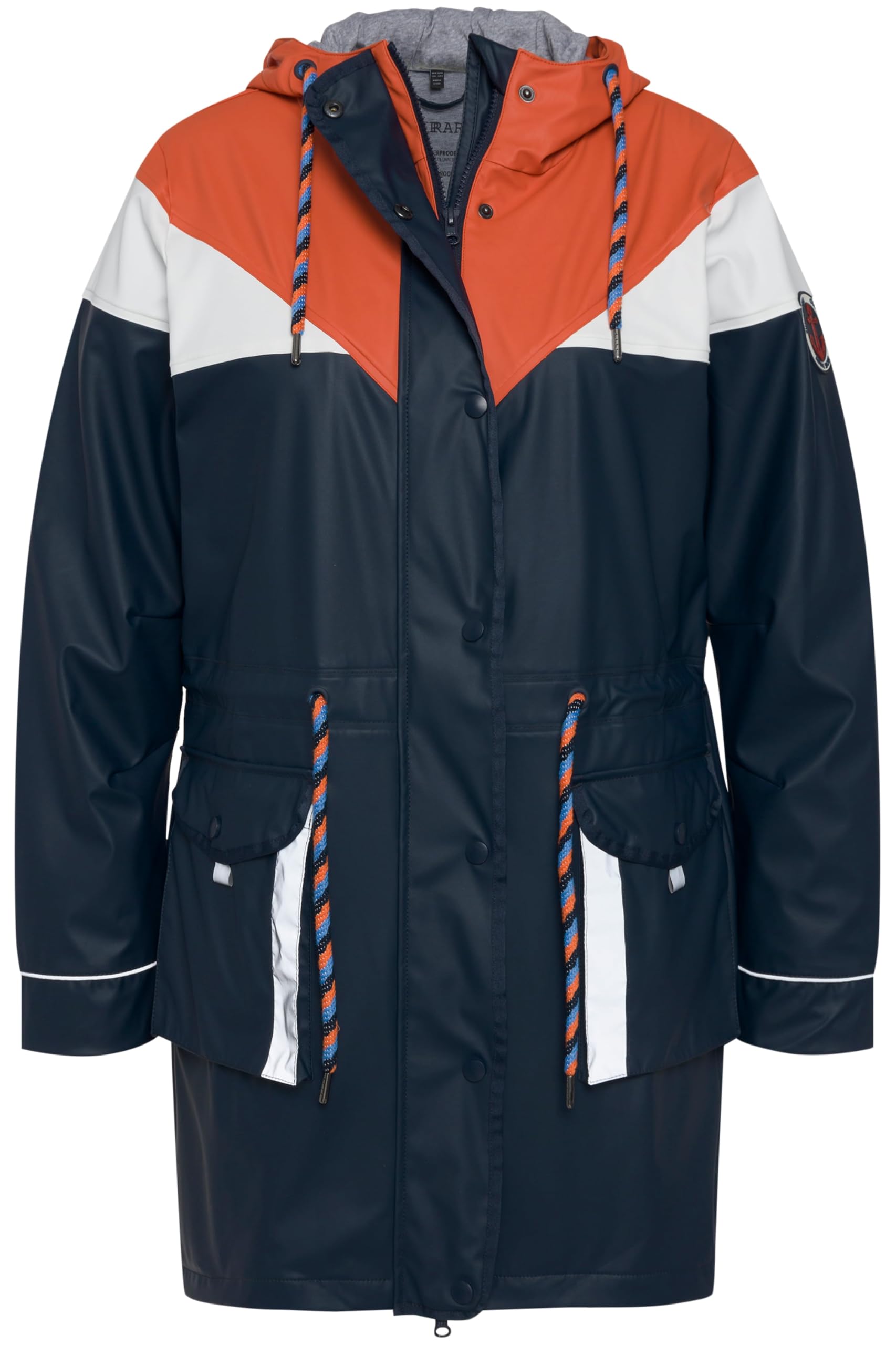 Ulla Popken Damen große Größen Übergrößen Plus Size HYPRAR Friesenjacke, Colorblocking, Kapuze, Tunnelzug 813217