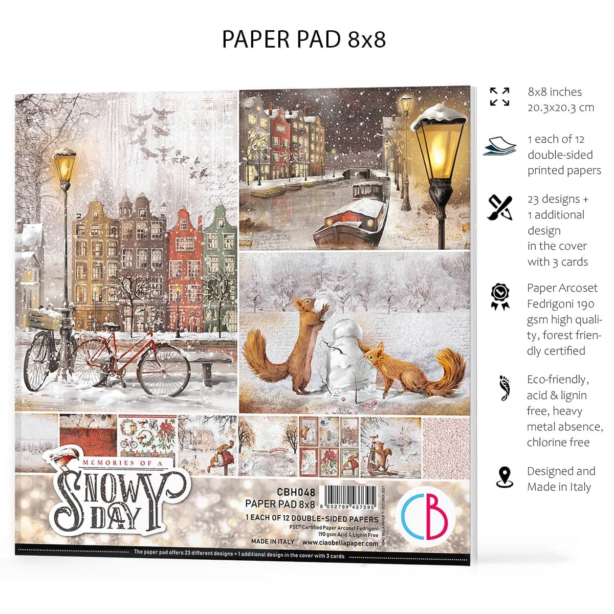 Memories Of A Snowy Day Paper Pad 12x12 12/Pkg By Ciao Bella – All