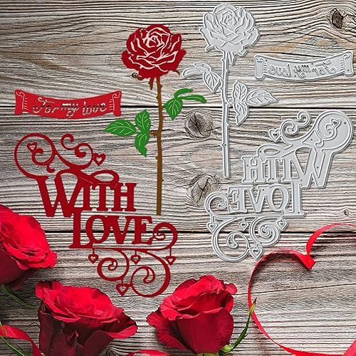 Miniatura 5 de Troqueles de globo de metal con forma de corazón para hacer tarjetas, palabras de amor, troqueles de corte de encaje para confesión de boda,