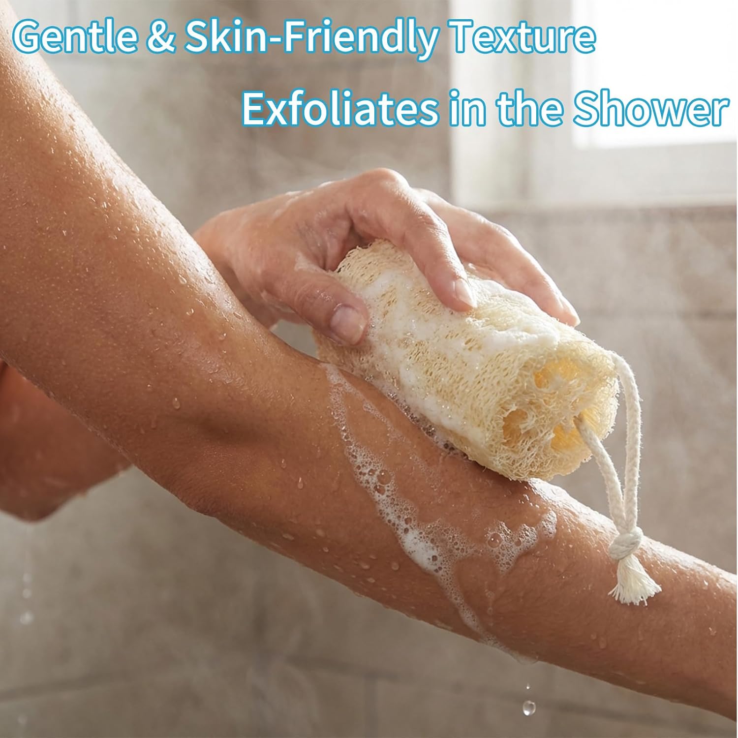 Natural Loofah Exfoliating Body Sponge Scrubber, Plant-Based Organic Loofa Luffa for Men & Women Skin Care Bath Shower Cleaning Back & Fac, Natural Sponges for Dishes (4, 6")