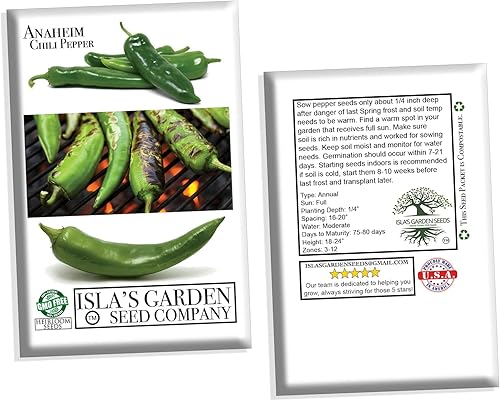 Miniatura 5 de Anaheim - Semillas de plantas de chile más de 100 semillas de reliquia por paquete semillas de jardín de Islas Garden semillas sin OMG tasas de