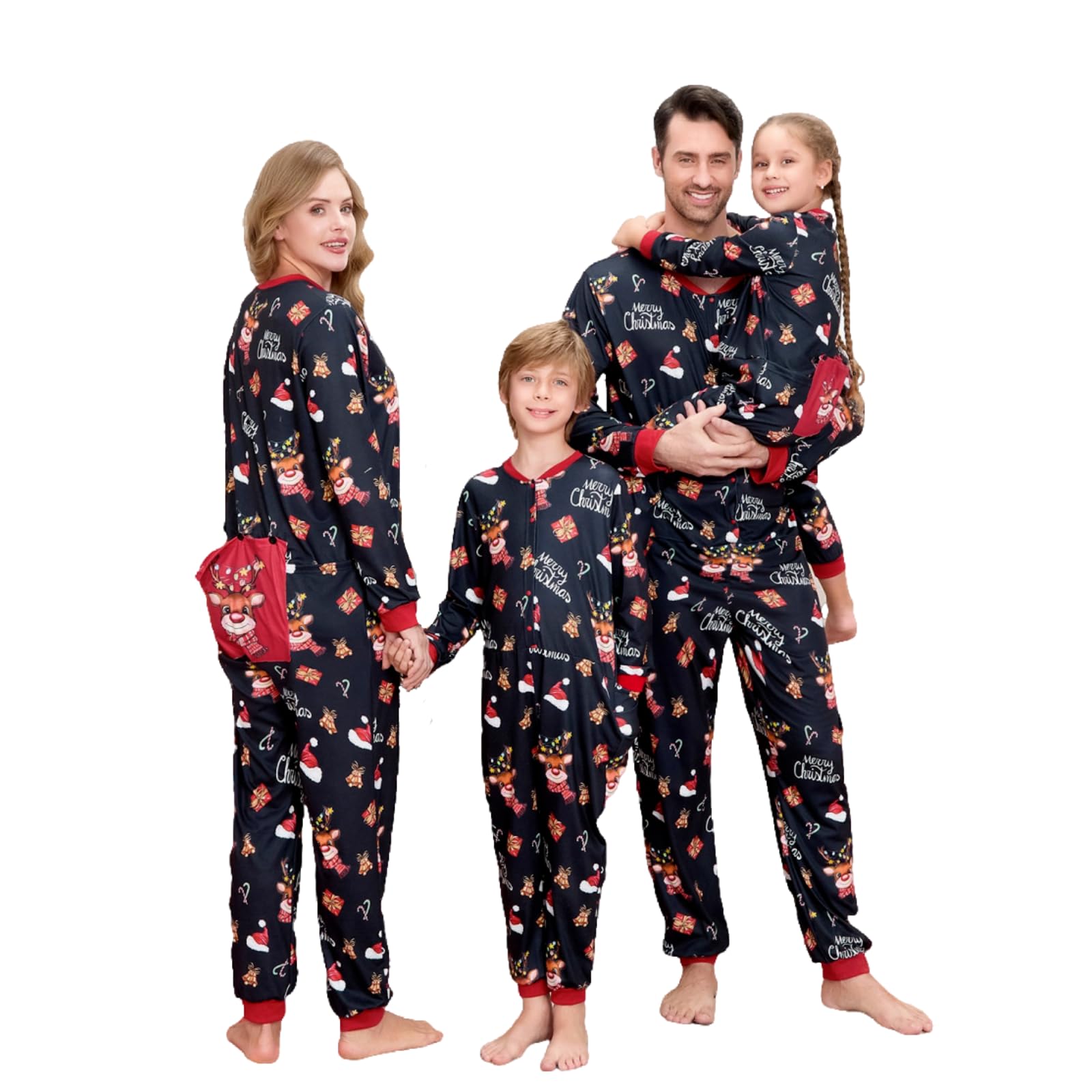 Photo 1 of Matching Family Christmas Onesie Pajamas, Buffalo Plaid One-Piece Sleepwear Holiday Loungewear w Zipper(PJS-2-Men, Large)