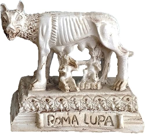 Estatuas de lobo de la antigua Roma pequeña escultura de reptil acuario terrario pecera decoraciones adorno tortuga lagartija tanques decoración