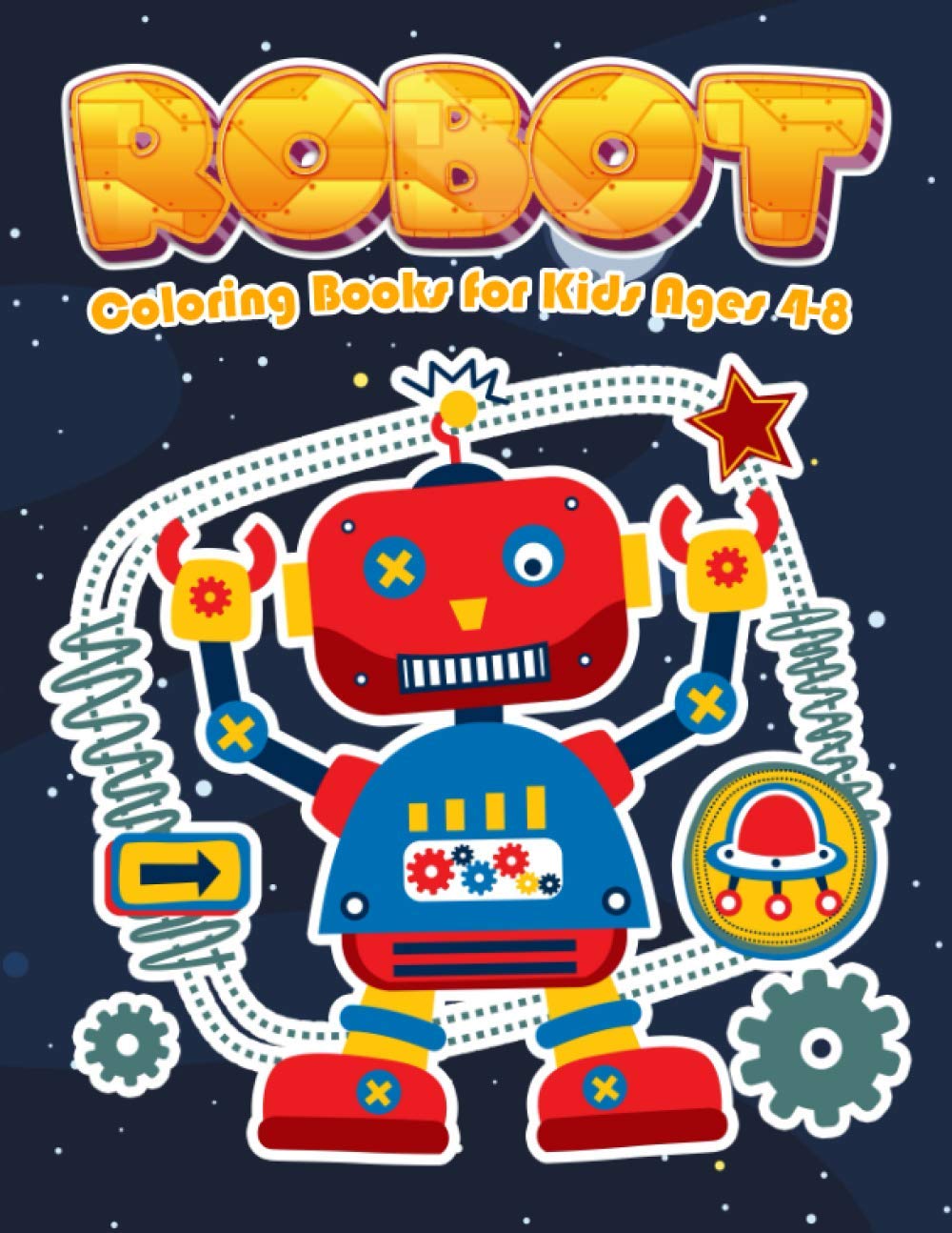 Robot Coloring Books for Kids Ages 4-8: Jumbo Robot Colouring Books for Children (Kids Coloring Book)
