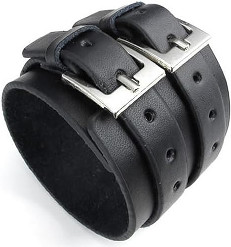 Casoty Pulseras de cuero para hombres y mujeres pulsera de hombre punk rock pulsera de hombre pulseras de regalo para hombres