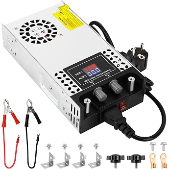 Adjustable Power Supply DC 0-12V 50A 600W Switching Power Supply Transformer 110V/220V AC to DC 0-12Volt 50A Power Supply 600W with LED Display Clear Display Device Output Voltage and Current