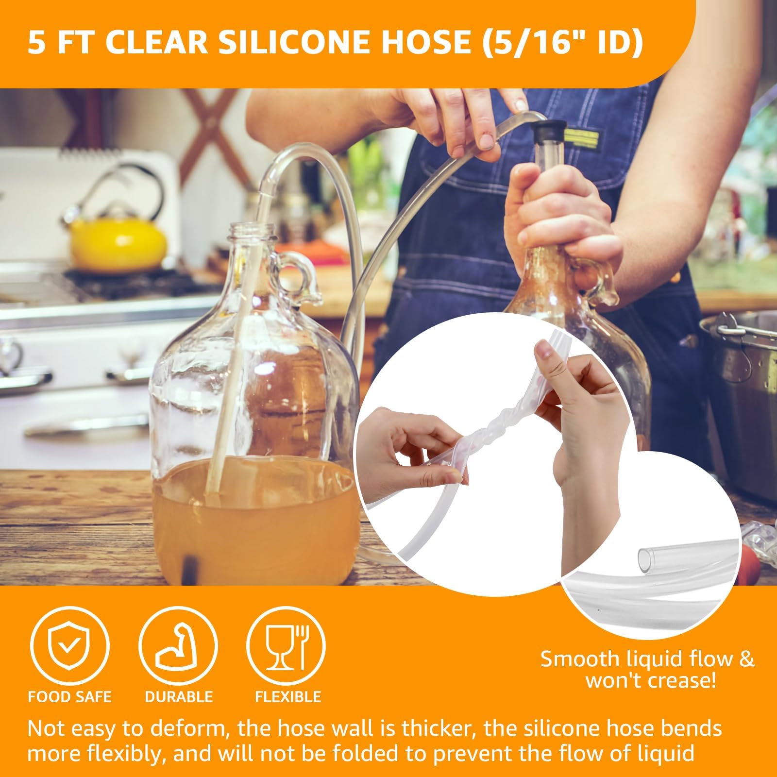 Sifón automático de 3/8 pulgadas para botella de cerveza, sifón de vino, sifón regular, mini bomba de transferencia para jarras de galón, vino, cerveza, hidromiel o kombucha con manguera de